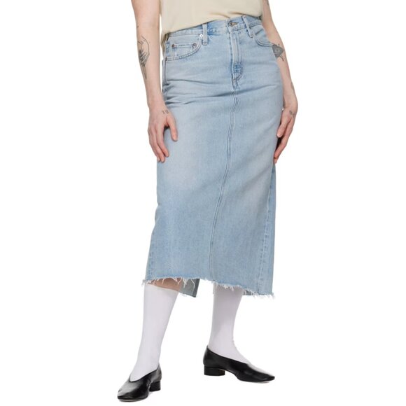 AGOLDE Blue Della Denim Midi Skirt (34) - Picture 10 of 10